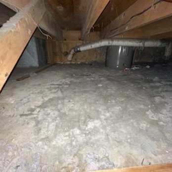 Envirosmart Solution - Thick dusts and lint from busted dryer vent in basement crawlspace - Insulation Installation Near Me - Kent, Washington