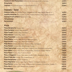 Trattoria da Sergio - Speisekarte