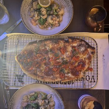 Von's 1000 Spirits - The salmon pasta and Lil' Pep pizza - New American Near Me - Seattle, Washington Von's 1000 Spirits - The salmon pasta and Lil' Pep pizza - New American Near Me - Seattle, Washington