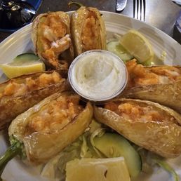 Chiles Gueritos Rellenos De Camaron $23.00 The original! Our famous six (6) yellow peppers stuffed with shrimp.