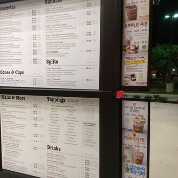Andy's Frozen Custard - Seasonal offerings. Hard to read, but Pumpkin Pie reads "Made with a whole slice" - But what size gets a "whole slice"? - Ice Cream & Frozen Yogurt Near Me - Keller, Texas Andy's Frozen Custard - Seasonal offerings. Hard to read, but Pumpkin Pie reads "Made with a whole slice" - But what size gets a "whole slice"? - Ice Cream & Frozen Yogurt Near Me - Keller, Texas