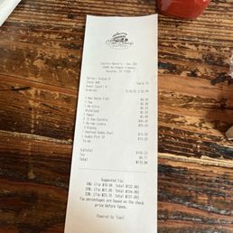 The receipt of what we ate The receipt of what we ate