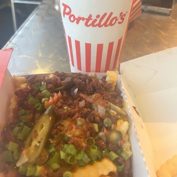 Portillo's Buena Park - Chili cheese fries and chocolate cake shake - Hot Dogs Near Me - Buena Park, California