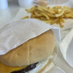 Dudes Drive Inn - Cheese burger and fries