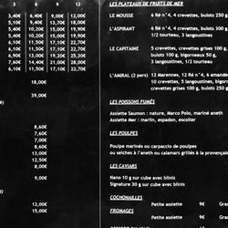 L'Oyster Bar - CARTE OYSTER BAR