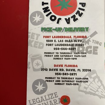Stoner's Pizza Joint Davie  - Menu with address - Pizza Near Me - Davie, Florida