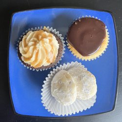 Sweet Cake Bake Shop - Mexican wedding cookies, Boston cream cupcake, not sure what the other is