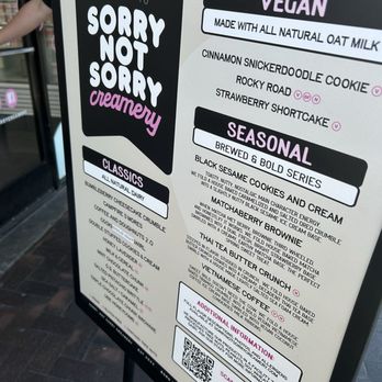 Sorry Not Sorry Creamery - Menu - Ice Cream & Frozen Yogurt Near Me - Long Beach, California Sorry Not Sorry Creamery - Menu - Ice Cream & Frozen Yogurt Near Me - Long Beach, California