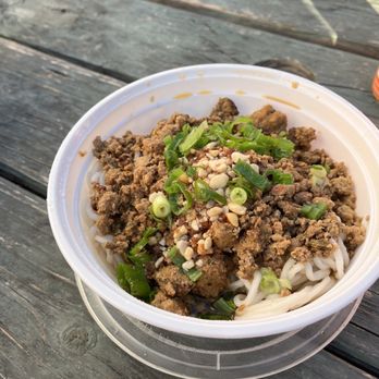 Dan Dan Boy - a bowl of noodles and meat - Food Stands Near Me - Washington, DC, District of Columbia