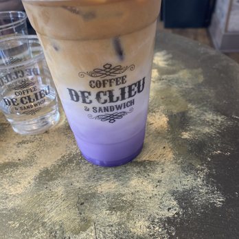De Clieu - Fairfax - Okinawa haze--latte with ube syrup - Coffee & Tea Near Me - Fairfax, Virginia De Clieu - Fairfax - Okinawa haze--latte with ube syrup - Coffee & Tea Near Me - Fairfax, Virginia