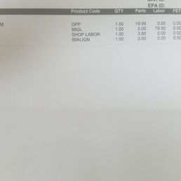 The first quote after the alignment was done on the first day... No mention of other issues....