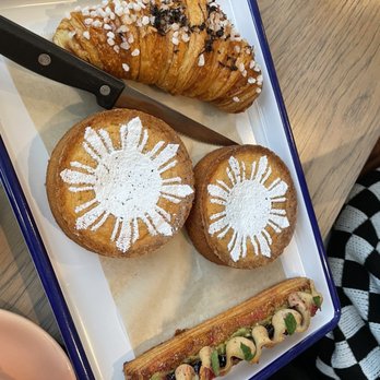 Kasama - Truffle croissant, foie gras danish, ube and Huckleberry basque cake - Filipino Near Me - Chicago, Illinois