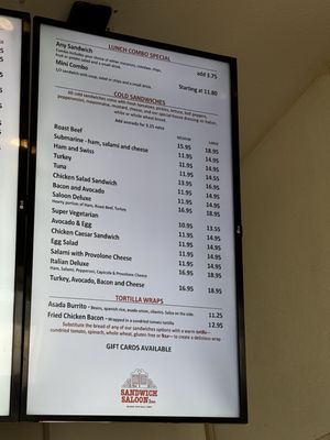 Menu photo 7 The Sandwich Saloon San Pedro, CA
