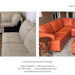 Fibrenew - Smyrna - Leather Sectional Color Change