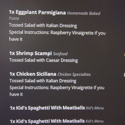 Italian garden restaurant - Receipt