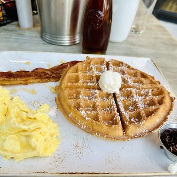First Watch - Trifecta - waffle, scrambled eggs, bacon - Cafes Near Me - Franklin, Tennessee First Watch - Trifecta - waffle, scrambled eggs, bacon - Cafes Near Me - Franklin, Tennessee
