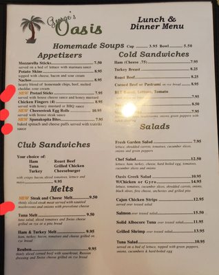 Menu photo 1 Oasis Restaurant Allentown, PA