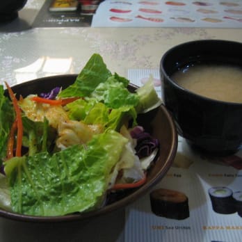 Sushi Yoko - Complimentary salad & miso soup - lunch (June 2010) - Sushi Bars Near Me - Alpharetta, Georgia Sushi Yoko - Complimentary salad & miso soup - lunch (June 2010) - Sushi Bars Near Me - Alpharetta, Georgia