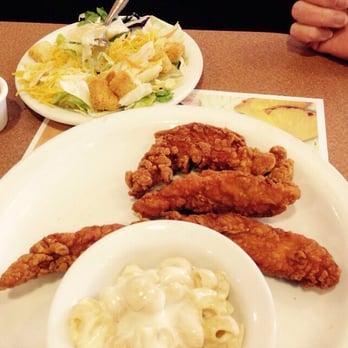 Denny's - Chicken strips with Mac m cheese and side salad - American Near Me - Haines City, Florida Denny's - Chicken strips with Mac m cheese and side salad - American Near Me - Haines City, Florida