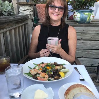 Louie's Backyard - Me with shrimp and grits - New American Near Me - Key West, Florida