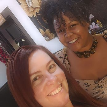 Le Petit Trésor Salon Spa - Corey and Laura post hydration halo service.  Thank you Corey! - Hair Salons Near Me - San Dimas, California