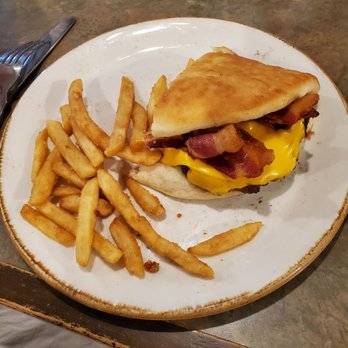 Blind Squirrel Tavern - The squirrel burger cut in half - New American Near Me - Fremont, Michigan Blind Squirrel Tavern - The squirrel burger cut in half - New American Near Me - Fremont, Michigan