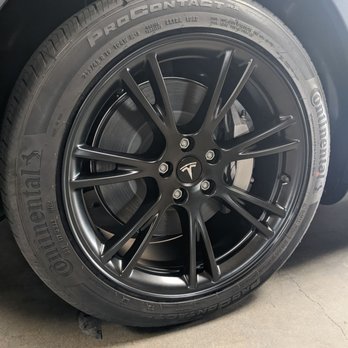 Chrome Xperts - Black matte with Tesla wheel caps - Tires Near Me - Santa Ana, California