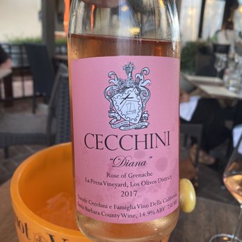 Cecco Ristorante - Chef Cecchini "Diana" Rose Of Grenache La Presa Vineyard, Los Olivia 2017 - Italian Near Me - Solvang, California Cecco Ristorante - Chef Cecchini "Diana" Rose Of Grenache La Presa Vineyard, Los Olivia 2017 - Italian Near Me - Solvang, California
