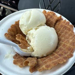 Ice cream in waffle bowl thing