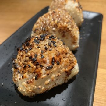 Shinya Shokudo - Yaki Onigiri - 3pcs grilled riceballs with dashi sauce - Izakaya Near Me - Seattle, Washington Shinya Shokudo - Yaki Onigiri - 3pcs grilled riceballs with dashi sauce - Izakaya Near Me - Seattle, Washington