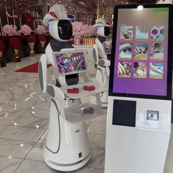 Nail Love - The Nail Love Robot that brings drinks, birthday cakes...and the iPad like kiosk you use to put in what you want - Nail Salons Near Me - Richardson, Texas