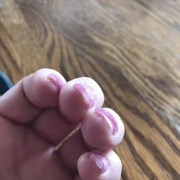 My nails when she did them (does that look like active length) how bad they look now