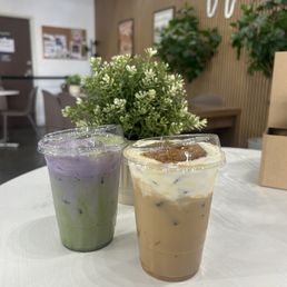 Biscoff Latte & Ube Matcha