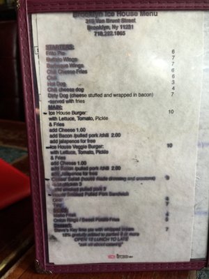 Menu photo 1 Brooklyn Ice House Brooklyn, NY