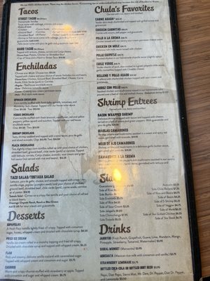 Menu photo 2 Chula's Restaurant and Cantina Eugene, OR Menu photo 2 Chula's Restaurant and Cantina Eugene, OR