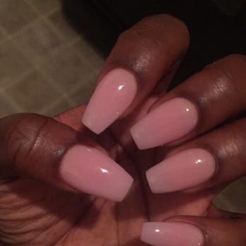 Kristine Salon - Mails did my nails! Coffin tips, powder color #62 I think. - Nail Salons Near Me - Katy, Texas