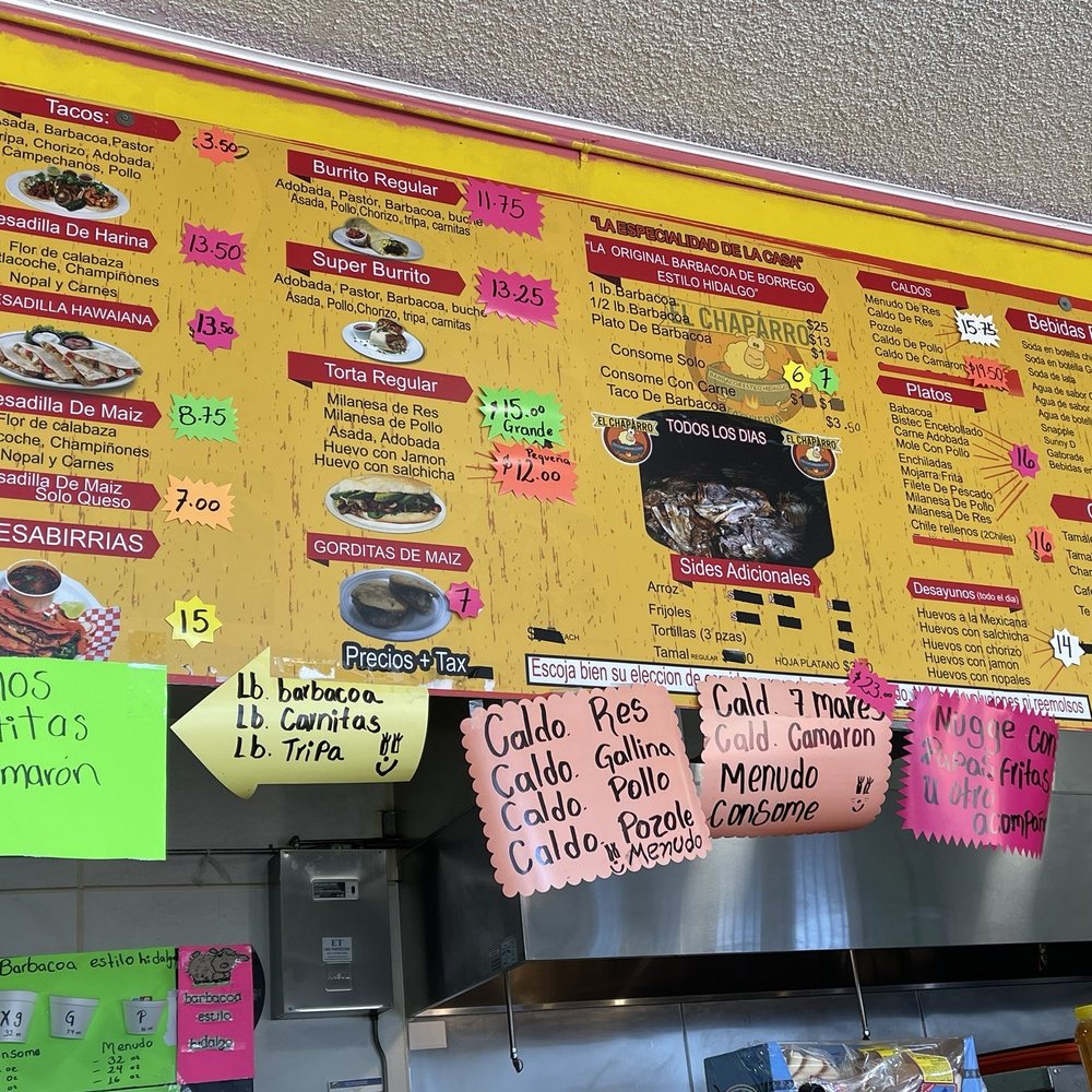 El Chaparro - Menu (taken 3-16-24) - Mexican Near Me - Richmond, California El Chaparro - Menu (taken 3-16-24) - Mexican Near Me - Richmond, California