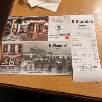 U Glaubiců - Receipt - Czech Near Me - Prague, Puerto Rico