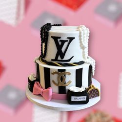 Easley Done Desserts - Shopping Spree themed tiered cake