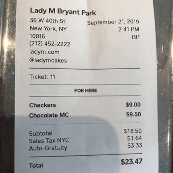 Lady M Cake Boutique - Cakes are pretty big and it's by Bryant Park . So the price is not bad.... - Desserts Near Me - New York, New York Lady M Cake Boutique - Cakes are pretty big and it's by Bryant Park . So the price is not bad.... - Desserts Near Me - New York, New York