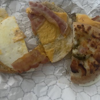 Einstein Bros. Bagels - All nighter sandwhich  with Jalepeno bacon bagel - Bagels Near Me - Atlanta, Georgia