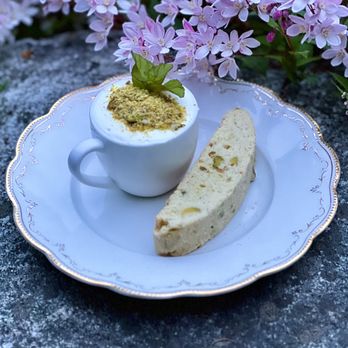 The B Frame - Pistachio Pot de Creme - Personal Chefs Near Me The B Frame - Pistachio Pot de Creme - Personal Chefs Near Me