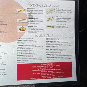Nikko Sushi - Sushi Bars Near Me - Berkeley, California