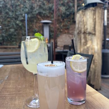 The Perch - Prickly Pear Margarita (middle) & Lavender Haze (right) - Breweries Near Me - Chicago, Illinois The Perch - Prickly Pear Margarita (middle) & Lavender Haze (right) - Breweries Near Me - Chicago, Illinois