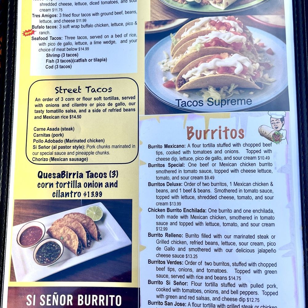 Si Senor Mex Mex Grill - Menu as of 4/2026 - Mexican Near Me - Granite City, Illinois Si Senor Mex Mex Grill - Menu as of 4/2026 - Mexican Near Me - Granite City, Illinois