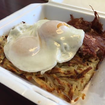 Joe's Grill Express - Homemade corn beef hash & 2 eggs ($5.75) - American Near Me - Honolulu, Hawaii Joe's Grill Express - Homemade corn beef hash & 2 eggs ($5.75) - American Near Me - Honolulu, Hawaii