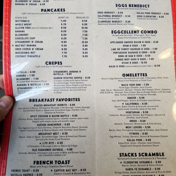Stacks Pancake House - Printed menu front - Breakfast & Brunch Near Me - Dana Point, California
