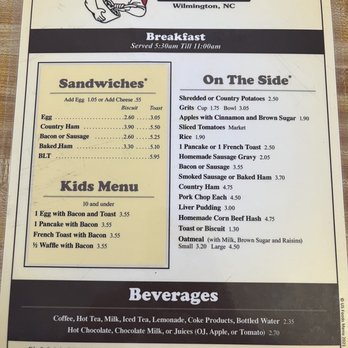 Ruth's Kitchen - Breakfast menu - Southern Near Me - Wilmington, North Carolina