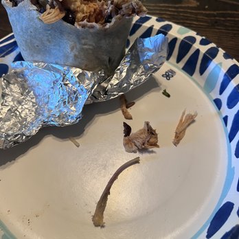 Que Onda Tacobar - Chicken bone from inside my burrito - Tacos Near Me - Pinole, California Que Onda Tacobar - Chicken bone from inside my burrito - Tacos Near Me - Pinole, California