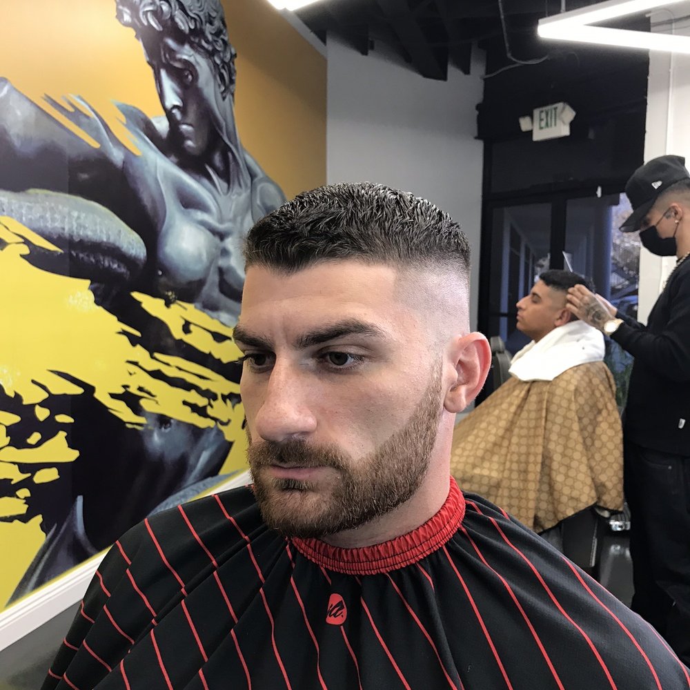 High Skin Fade w/light top trim, and beard lineup. High Skin Fade w/light top trim, and beard lineup.